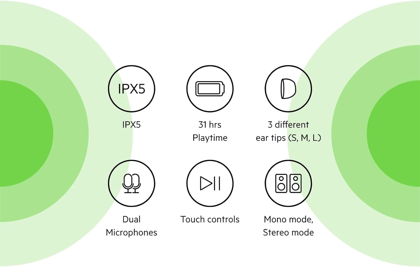 Belkin Wireless Earbuds SoundForm Rise True Wireless Bluetooth 5.2 Earphones with Wireless Charging - سماعات أذن لاسلكية من بيلكين سماعات بلوتوث ساوند فورم رايو ترو اللاسلكية 5.2 مع شحن لاسلكي