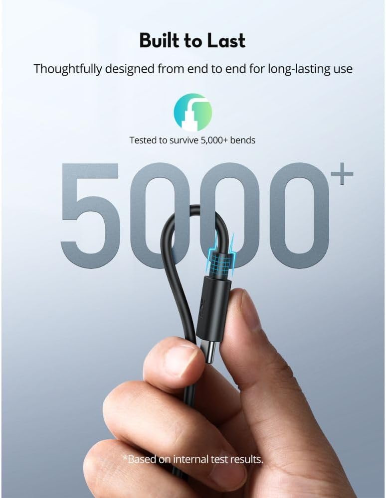 RAVPower RP-CB1022 60W Type-C to Type-C Cable 2m - كابل راف باور تايب سي إلى تايب سي بطول 2 متر