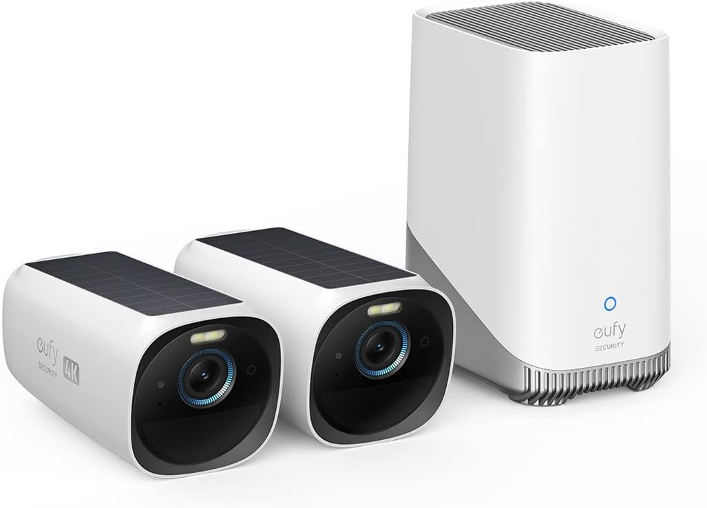 طقم 4 كاميرات مراقبة انكر يوفي كام S330 اللاسلكية, دقة 4k, طاقة شمسية ذاتية | Anker Eufy Security eufyCam S330, 4-Cam Bundle, 4K Solar Wireless Security Cameras