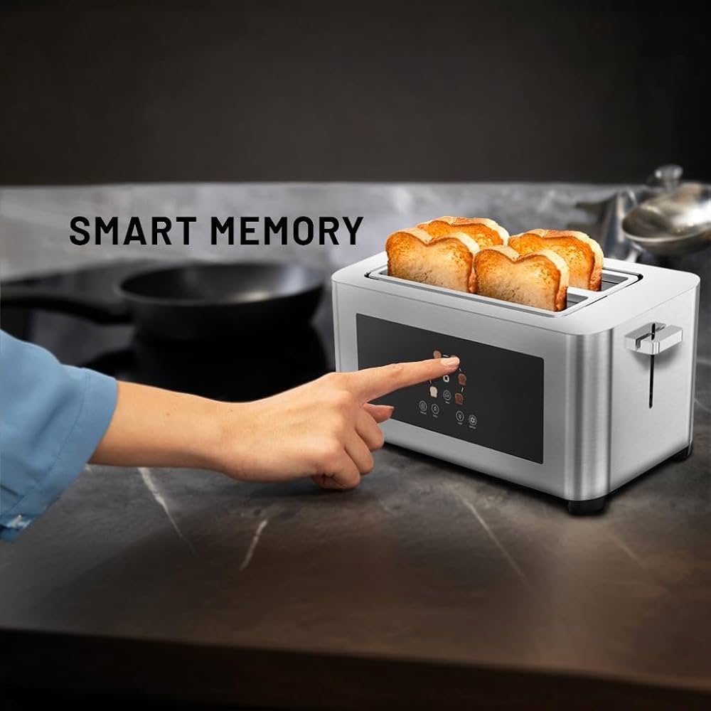 محمصة رقمية 4 شرائح بوب اب  من بورودو لايف ستايل, بقدرة 850 واط - فضي | Porodo Lifestyle 4-Slice Digital Pop up Toaster 850W - Silver
