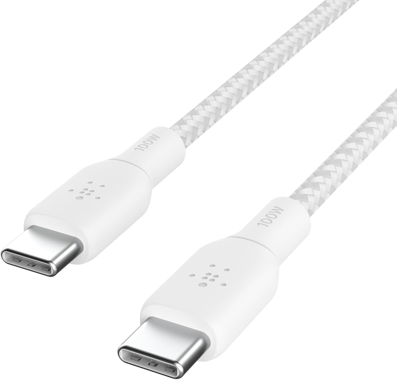 Belkin BoostCharge USB-C to USB-C Braided Cable 100W PD 2M - كيبل يو اس بي سي الى يو اس بي سي بتنقية البوست شارجر من النايلون المضفر بقدرة 100واط وطول 2 متر