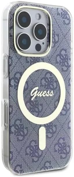 GUESS MagSafe IML Hard Case with 4G Design for iPhone 16 Pro | كفر GUESS بتصميم 4 جي ومتوافق مع ماج سيف لهاتف ايفون 16 برو