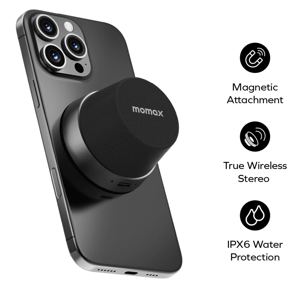 Momax Vibe Go Magnetic Wireless Speaker - سبيكر موماكس فايب كو, سماعة لاسلكية مغناطيسية