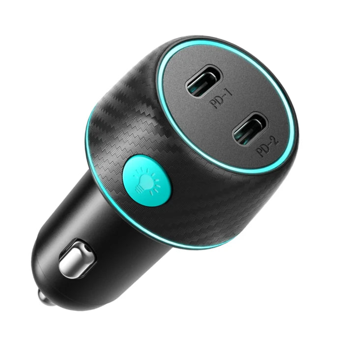 Joyroom JR-CCN02 70W Dual PD Car Charger with LED Lights - شاحن سيارة من جويروم مزدوج مع إضاءة ليد