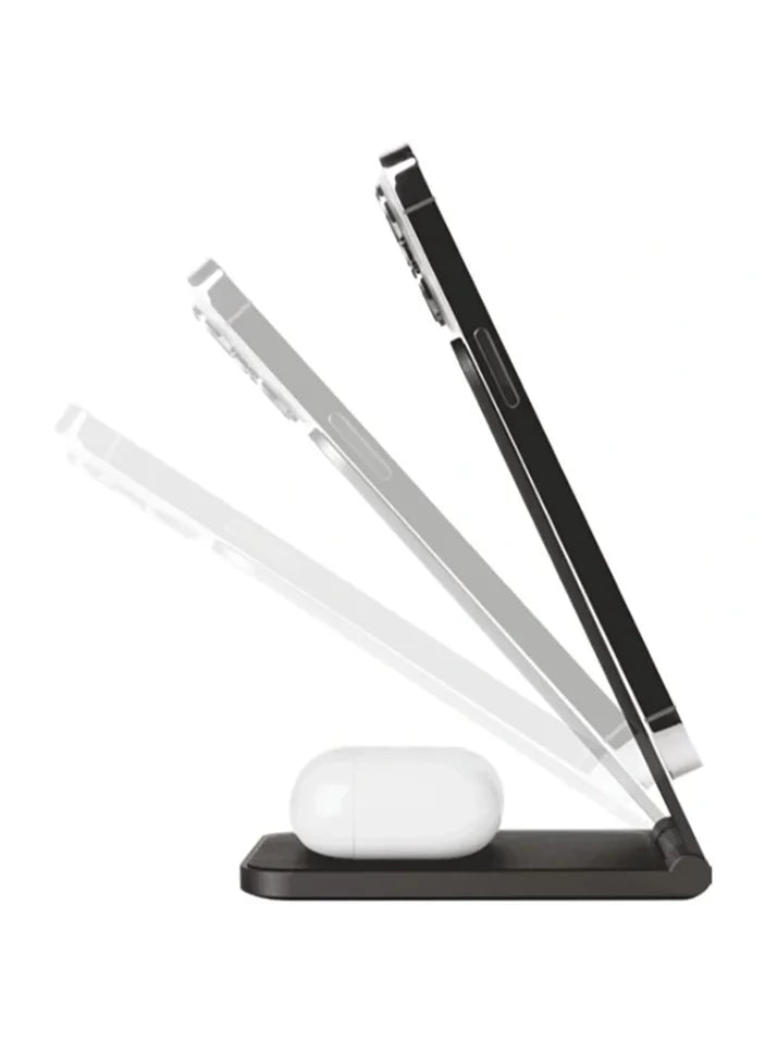 Karl Lagerfeld 15W Magnetic Desk Charger with Iconic Logo – Black | شاحن مكتب مغناطيسي 15 واط من كارل لاغرفيلد بتصميم شعار ايقوني - اسود