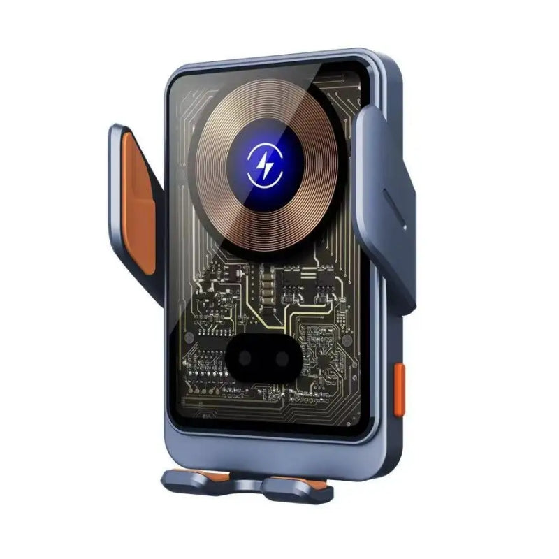 Havit W3033 15W Wireless Charging and Car Holder - حامل سيارة وشاحن لاسلكي هافيت بقدرة 15 وات باللون الأسود والفضي