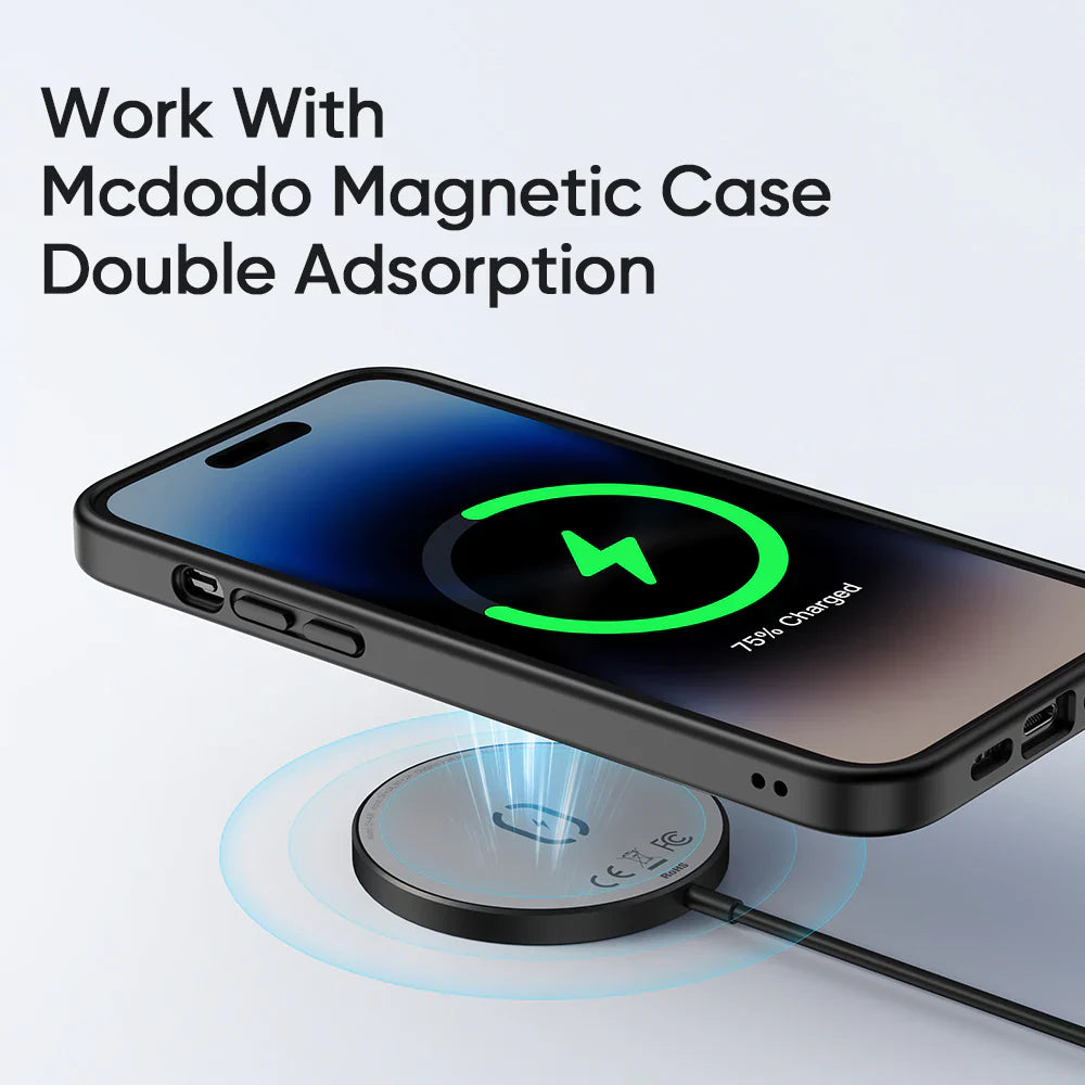 Mcdodo 15W Moon Series Magnetic Fast Wireless Charger - شاحن لاسلكي سريع مغناطيسي من سلسلة ماكدودو 15 واط
