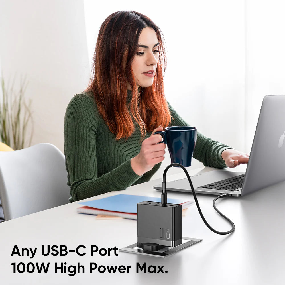 Mcdodo 100W 3 Port UCB-C and 1 Port UCB GaN Fast Charger Kit - شاحن جداري بثلاث منافذ يو اس بي سي ومنفذ يو اس بي بدرة 100واط من مكدودو