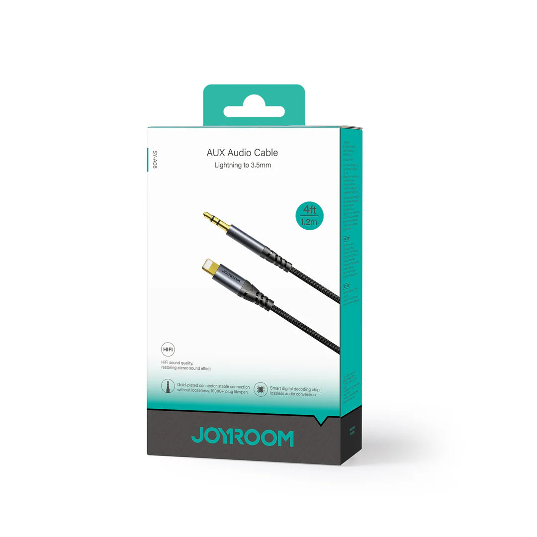 كيبل صوت جويرووم من لايتننغ إلى 3.5 ملم بطول 1.2 متر | JOYROOM AUX Audio Cable Lightning to 3.5mm 1.2m