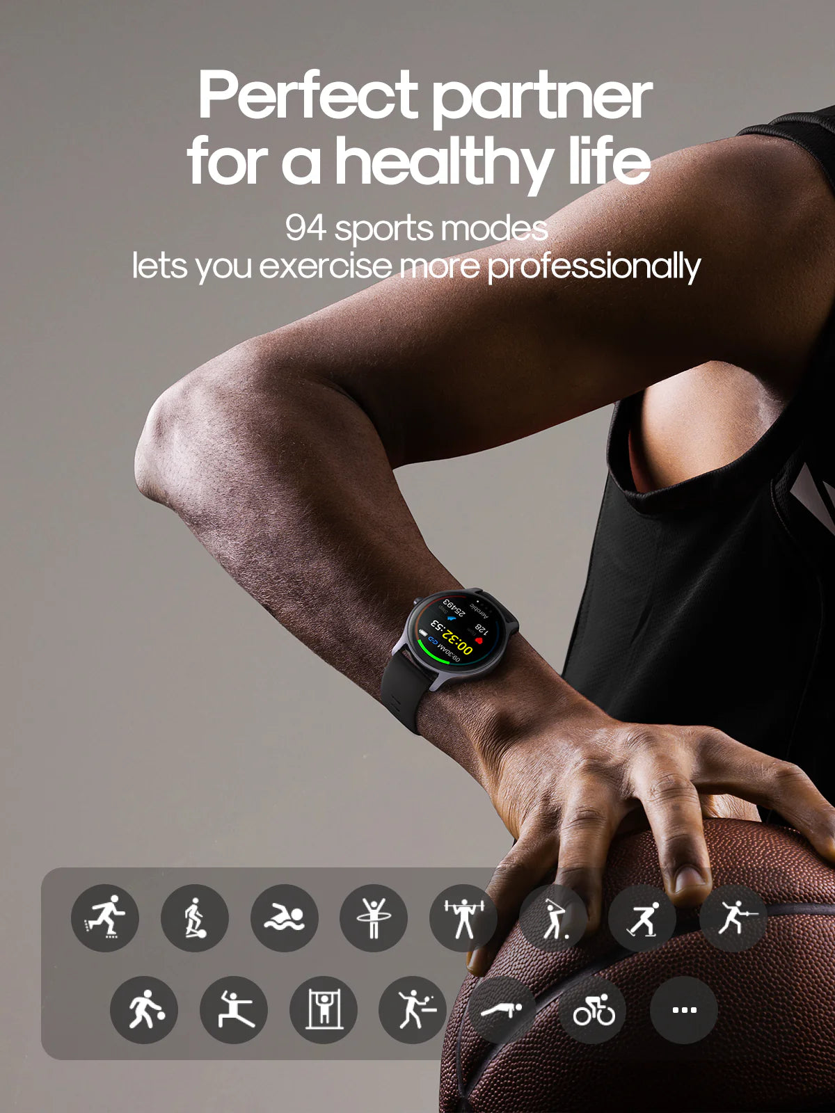 JOYROOM JR-FC1 Smart Watch | IP68 Waterproof & Bluetooth Calling - ساعة جويروم الذكيةمقاومة للماء ومكالمات بلوتوث