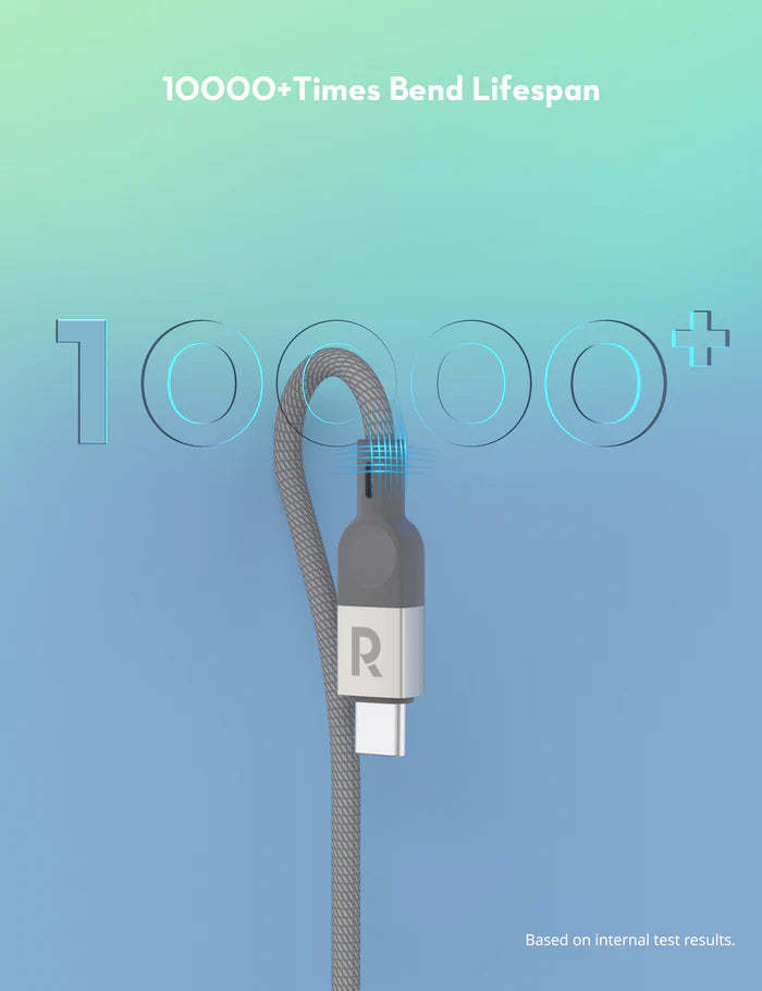 RAVPower RP-CB1039 100W Magnetic USB-C to USB-C Nylon Braided Cable - راف باور كابل مغناطيسي تايب سي إلى تايب سي بقوة 100 واط مجدول نايلون