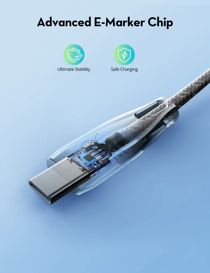 RAVPower Type-C to Type-C Cable 1.5m – RP-CB1035 - كابل راف باور تايب سي إلى تايب سي بطول 1.5 متر