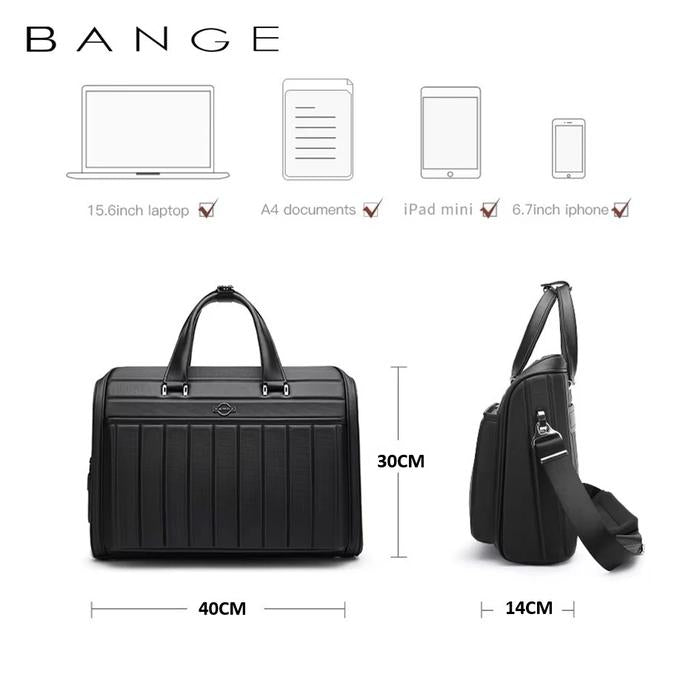 حقيبة بانجي بريميوم للاعمال مقاومة للماء - اسود | Bange Premium Office Work Briefcase – Black