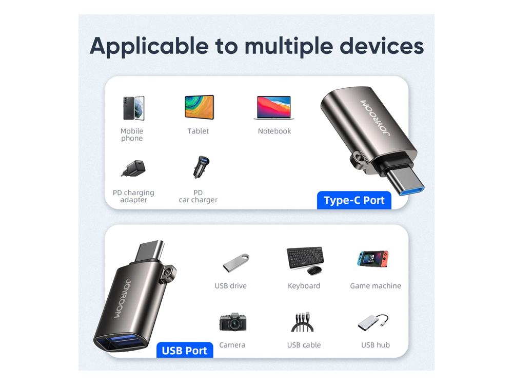 محول OTG جويرووم من يو اس بي سي الى يو اس بي اي | JOYROOM S-H151 Type-C to USB OTG Adapter
