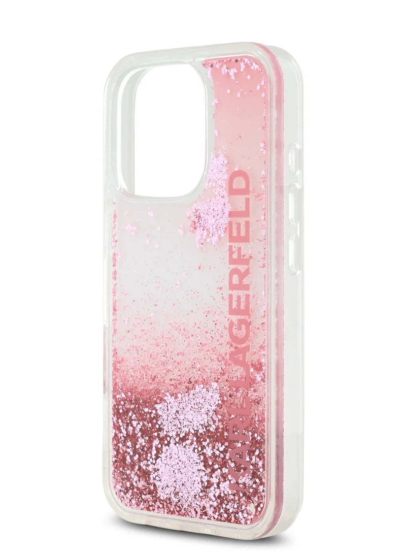 Karl Lagerfeld Liquid Glitter Gradient Hard Case for iPhone 16 Pro Max | غطاء كارل لاغرفيلد بلمعة سائلة وتدرج لوني لهاتف ايفون 16 برو ماكس