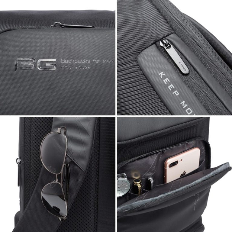 حقيبة ظهر بانجي لابتوب وسفر مع منفذ شحن يو اس بي - رمادي | BANGE Laptop Bag & Travel Backpack with USB Charger Port – Gray