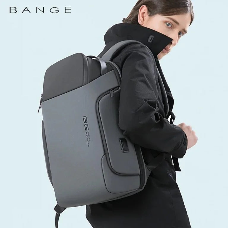 حقيبة ظهر بانجي داير متعددة الاقسام مع قفل TSA ومنفذ شحن يو اس بي | Bange Dire Multi Compartment Future Aesthetic Laptop Backpack – Black