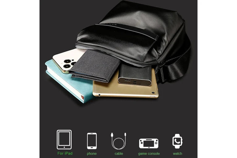 BANGE Crossbody Bag Waterproof Business Bag for Men | حقيبة كتف من بانجي ضد الماء للرجال, بتصميم عملي للرحلات القصيرة