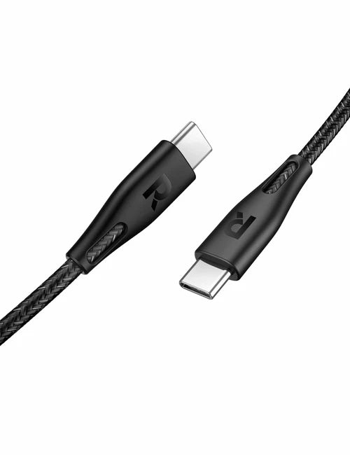 RAVPower 2M (6.6ft) 60W USB-C to USB-C Fast Charging Cable – كابل راف باور تايب سي إلى تايب سي بطول 2 متر شحن سريع بقدرة 60 واط