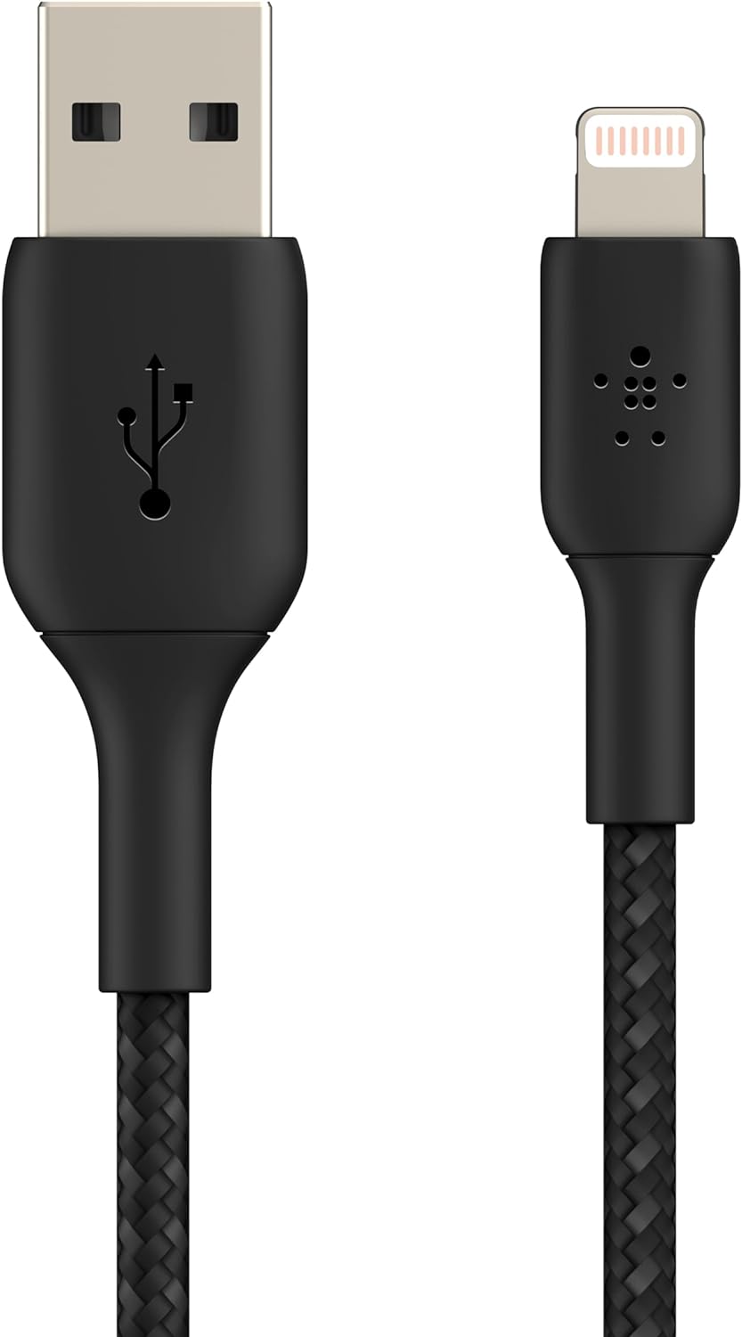 Belkin BoostCharge Braided Lightning to USB-A Cable 1M - كابل بيلكين بوست تشارج لايتنينج إلى يو اس بي أ بطول 1 متر