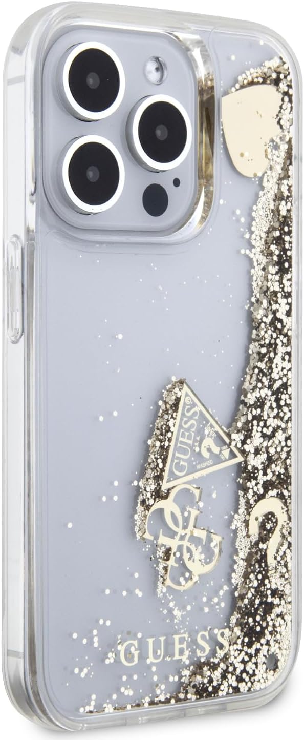GUESS HC Liquid Glitter Case with Charms Pattern for iPhone 15 Pro Max | كفر Guess لامع سائل بنمط جارمز لجهاز ايفون 15 برو ماكس