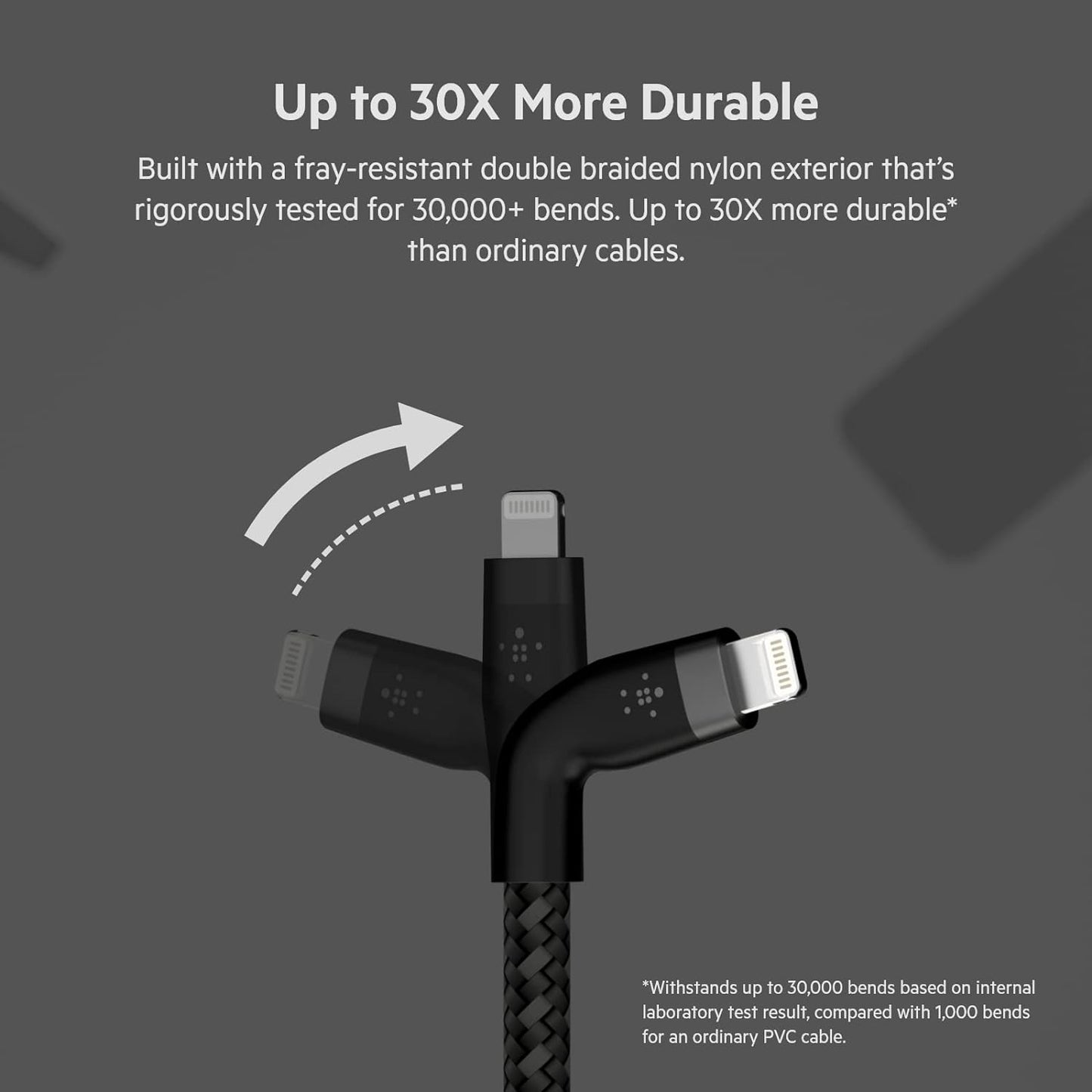 Belkin BoostCharge Pro Flex USB-C Braided Silicone Cable with Lightning Connector - كيبل يو اس بي سي مع محول الى لايتننغ بتقنية البوست شارجر بطول 1 متر من بيلكن
