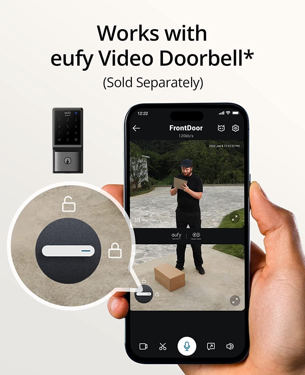 Eufy by Anker Security Smart Lock C210 Keyless Entry Door Lock Built-in WiFi Deadbolt Smart Door Lock - يوفي سيكيوريتي قفل ذكي قفل باب الدخول بدون مفتاح ببصمة الاصبع واي فاي مدمج من أنكر