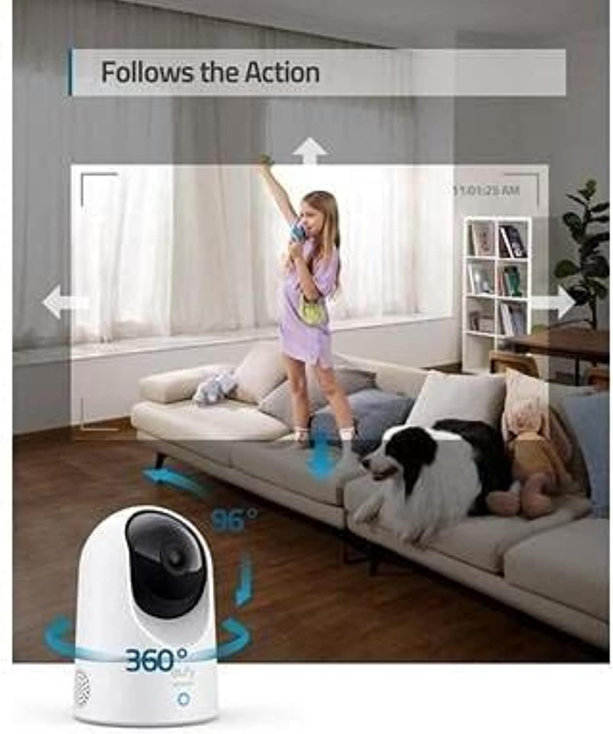 Eufy by Anker 2K Ultra HD Indoor Surveillance Camera with Swivel and Tilt - كاميرا المراقبة الداخلية بدقة عالية فائقة 2ك من يوفي بواسطة أنكر مع الدوران والميل