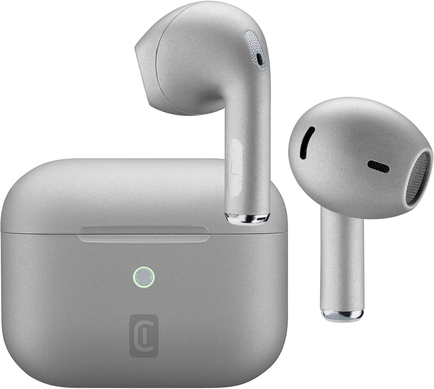 Cellularline CRYSTAL TWS Bluetooth 5.0 Wireless In-Ear Earphones with Charging Case Environment Noise Cancelling - كريستال سماعات أذن بلوتوث مزودة بتقنية إلغاء الضوضاء البيئية من سليولارلاين