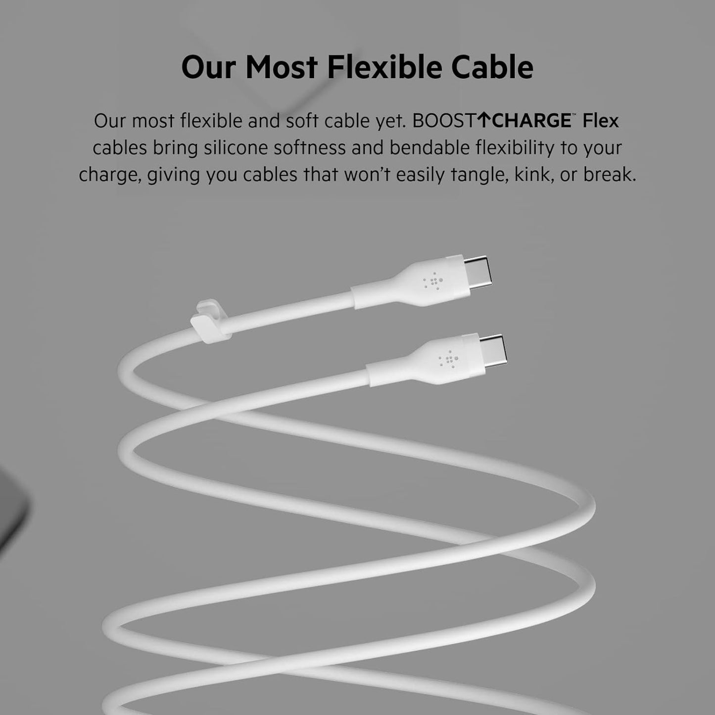 Belkin USB-C to USB-C Silicone Cable 1M - كيبل سيلكون تايب سي الى تايب سي من بيلكن