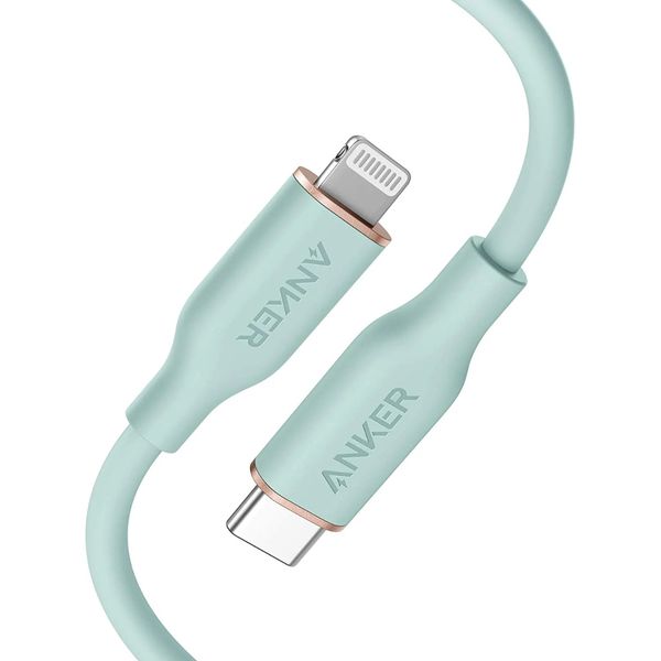 Anker PowerLine III Flow USB-C with Lightning Connector (0.9m/3ft) - كيبل باور لاين يو اس بي سي مع موصل لايتننغ بطول 3 اقدام من أنكر