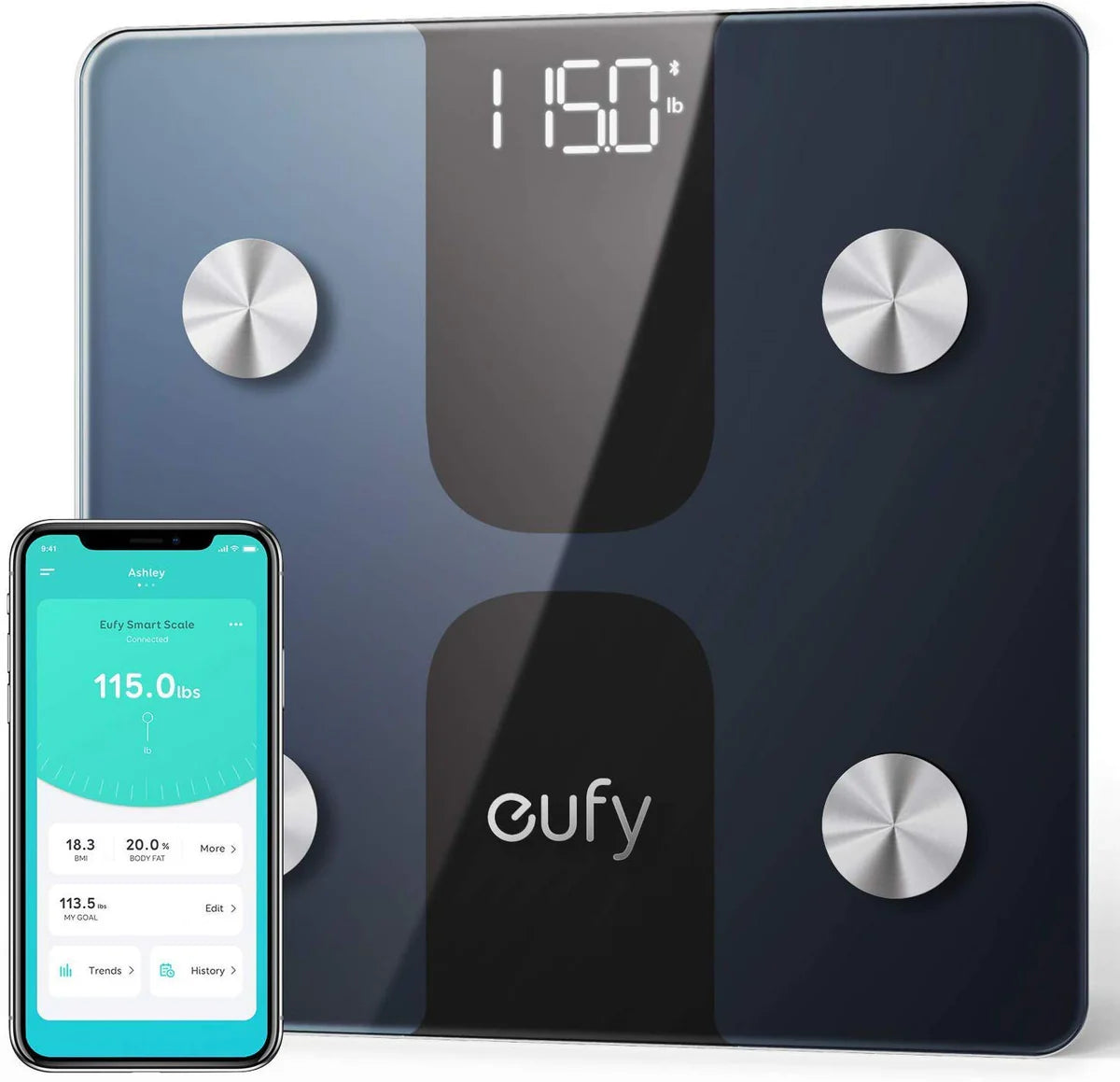 Anker eufy Clean Smart Scale C1 - ميزان أنكر يوفي الذكي مع بلوتوث وتحليل تكوين الجسم واللياقة البدنية