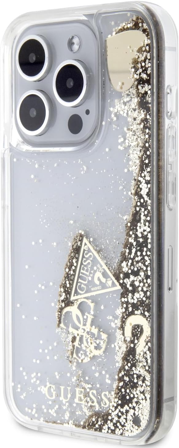 GUESS HC Liquid Glitter Case with Charms Pattern for iPhone 15 Pro Max | كفر Guess لامع سائل بنمط جارمز لجهاز ايفون 15 برو ماكس