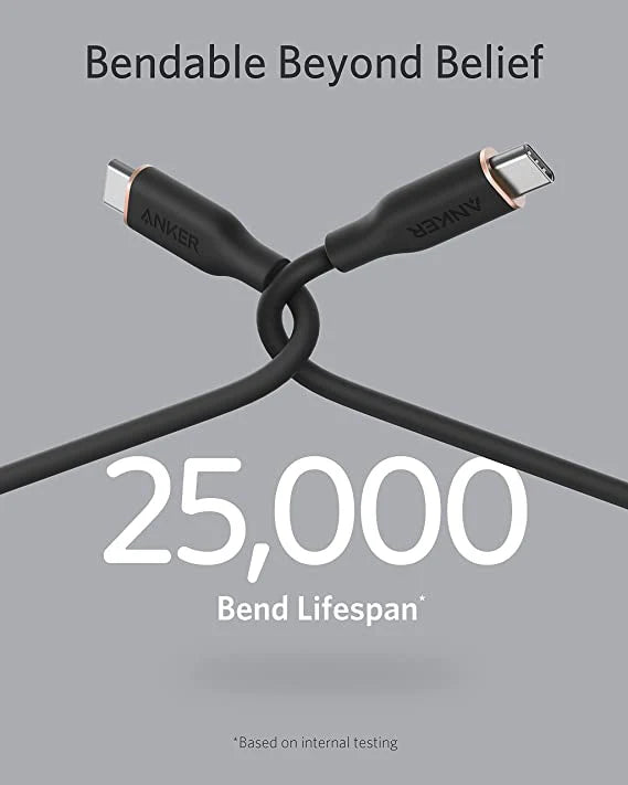 Anker PowerLine III Flow USB-C to USB-C Cable 100W 3ft - كيبل باورلاين يو اس بي سي الى يو اس بي سي بقدرة 100واط