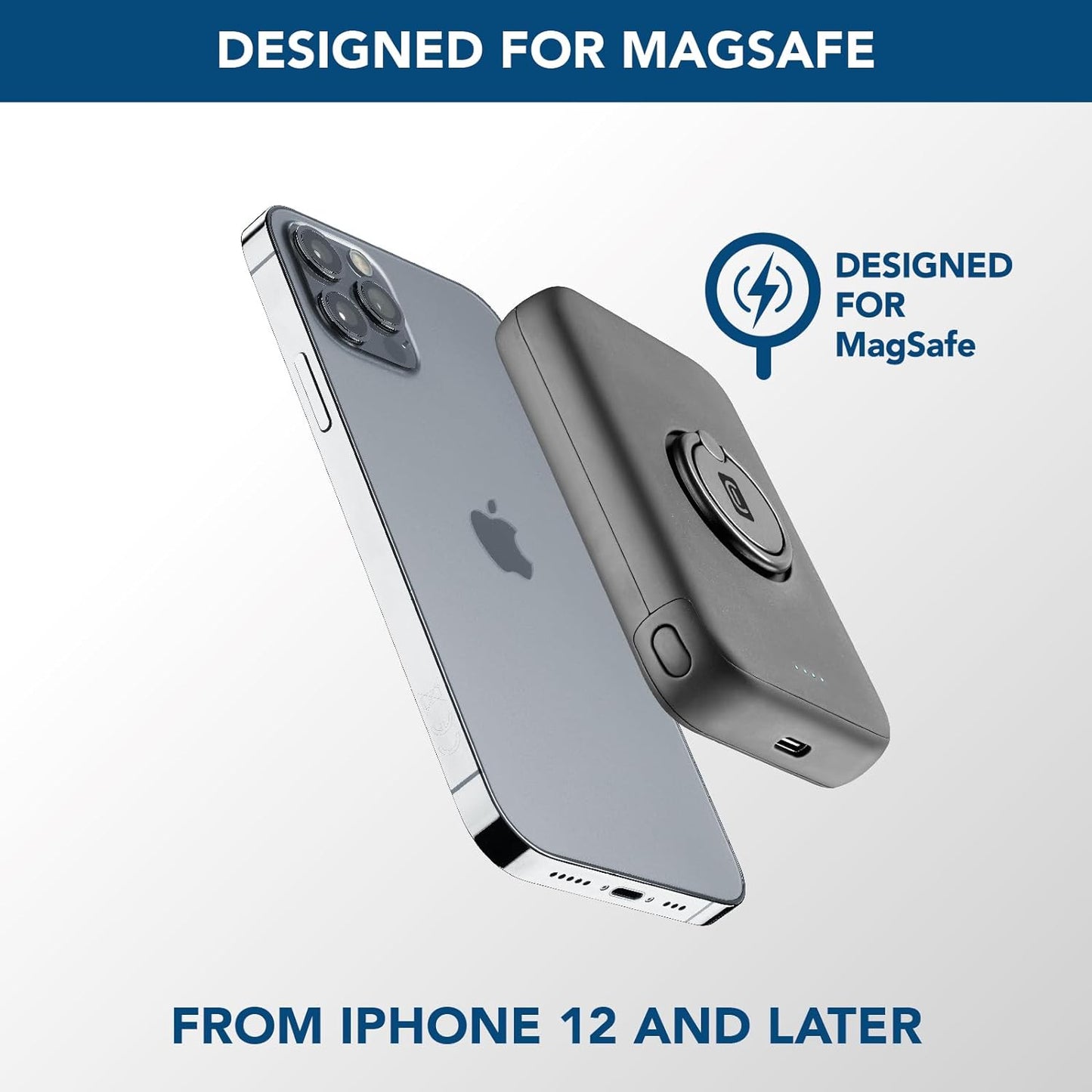 Cellularline Wireless Power Bank MAG 5000 - سيلولار لاين شاحن محمول متوافق مع باور بانك ماجسيف بسعة 5000 مللي أمبير بقدرة 7.5 وات