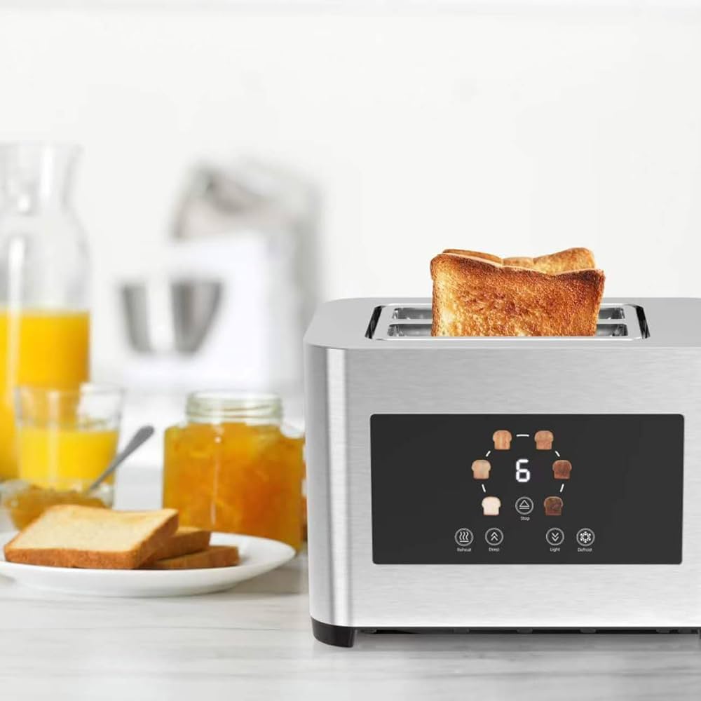 بورودو لايف ستايل محمصة خبز رقمية لشريحتين خبز بقدرة 850 واط - سلفر | Porodo Lifestyle 2-Slice Digital Pop-up Toaster 850W - Silver