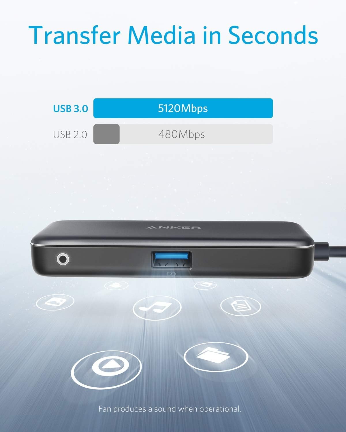 Anker 3in1 Type C Hub 4K USB C to HDMI Adapter USB 3.0 with 60W Power Delivery - أنكر 3 في 1 تايب سي هوب محول تايب سي إلى اتش دي ام اي بدقة 4ك منفذ يو اس بي 3.0 مع توصيل طاقة بقدرة 60 واط