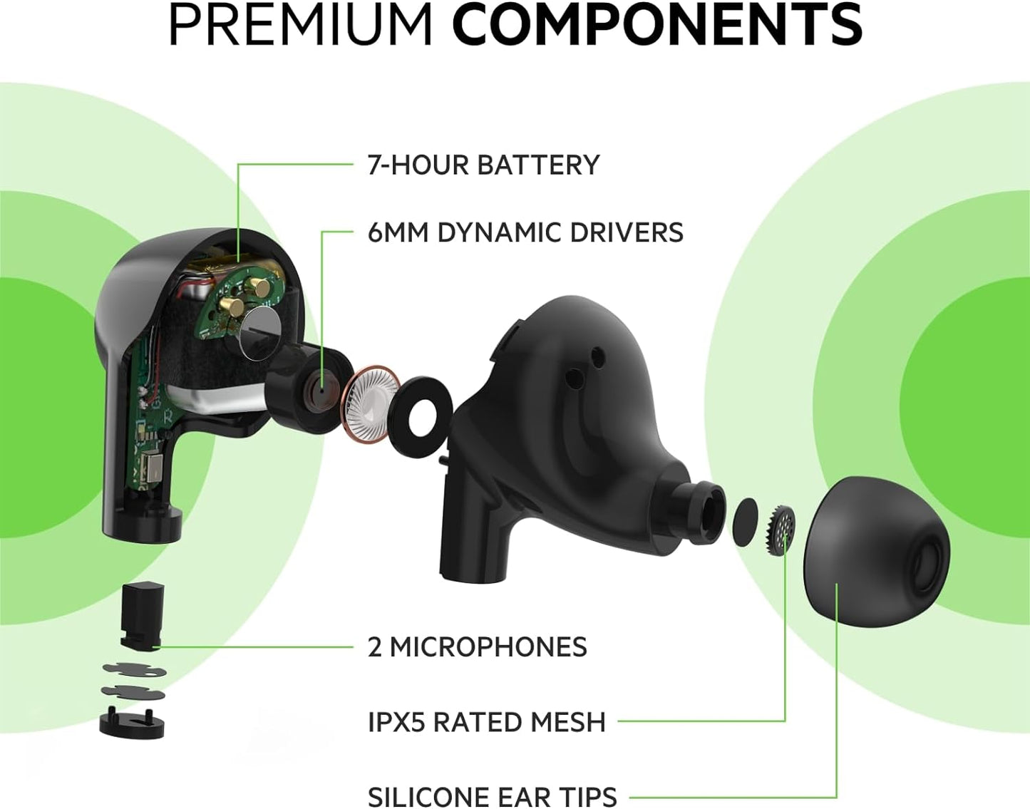 Belkin Wireless Earbuds SoundForm Rise True Wireless Bluetooth 5.2 Earphones with Wireless Charging - سماعات أذن لاسلكية من بيلكين سماعات بلوتوث ساوند فورم رايو ترو اللاسلكية 5.2 مع شحن لاسلكي