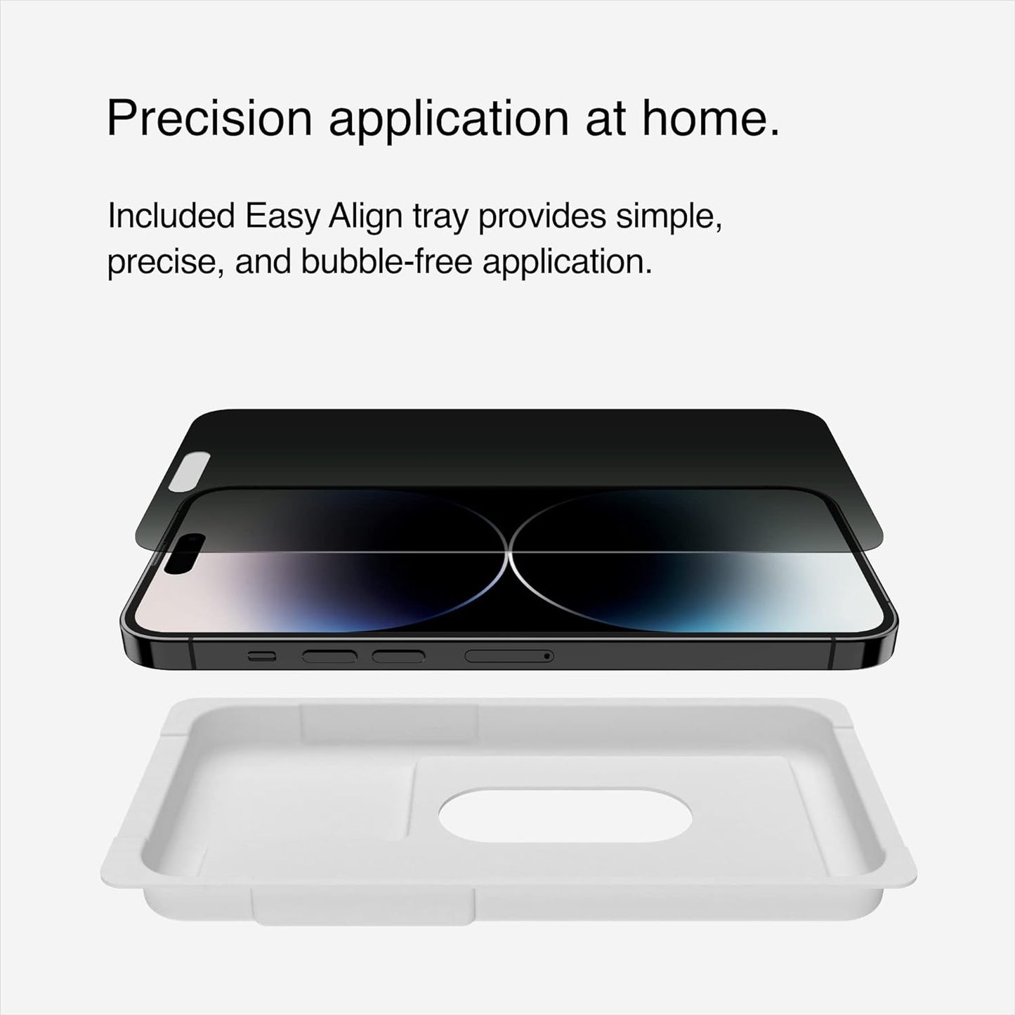 Belkin Privacy Tempered Glass iPhone 14 Pro Max screen protector - واقي شاشة من الزجاج المقوى لهاتف ايفون 14 برو ماكس سطح معالج بطبقة مضادة لبصمات الأصابع من بيلكن