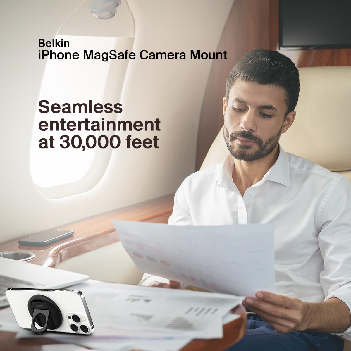 Belkin iPhone Mount with MagSafe for Mac Notebooks - بلكن حامل كاميرا لجهاز ماك بوك وايفون من ماج سيف