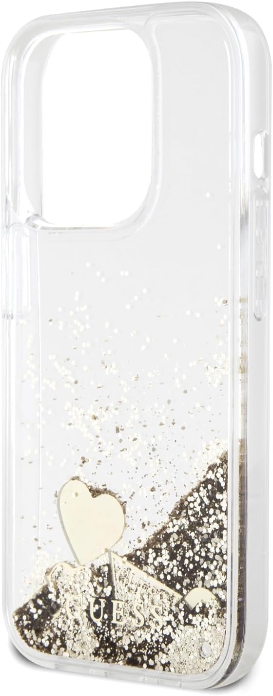 GUESS HC Liquid Glitter Case with Charms Pattern for iPhone 15 Pro Max | كفر Guess لامع سائل بنمط جارمز لجهاز ايفون 15 برو ماكس