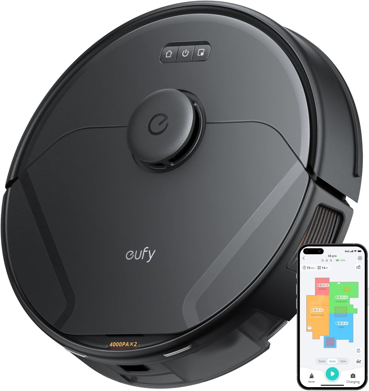 روبوت التنظيف انكر يوفي X8 برو مع وظيفة المسح | Anker Eufy X8 Pro Robot Vacuum Cleaner with Mop