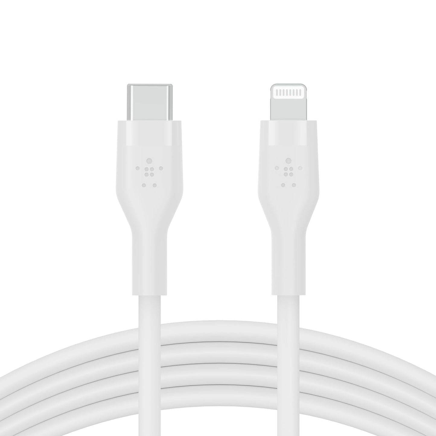 Belkin BoostCharge Flex USB-C Silicone Cable with Lightning Connector 1M - كيبل سيلكون يو اس بي سي الى لايتننع بتقنية البوست شارج وطول 1 متر