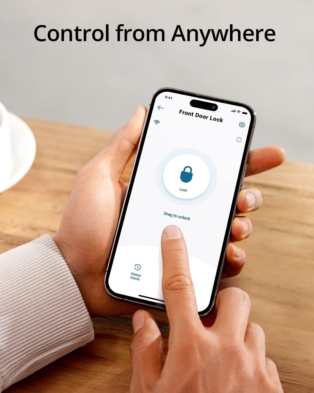 Eufy by Anker Security Smart Lock C210 Keyless Entry Door Lock Built-in WiFi Deadbolt Smart Door Lock - يوفي سيكيوريتي قفل ذكي قفل باب الدخول بدون مفتاح ببصمة الاصبع واي فاي مدمج من أنكر
