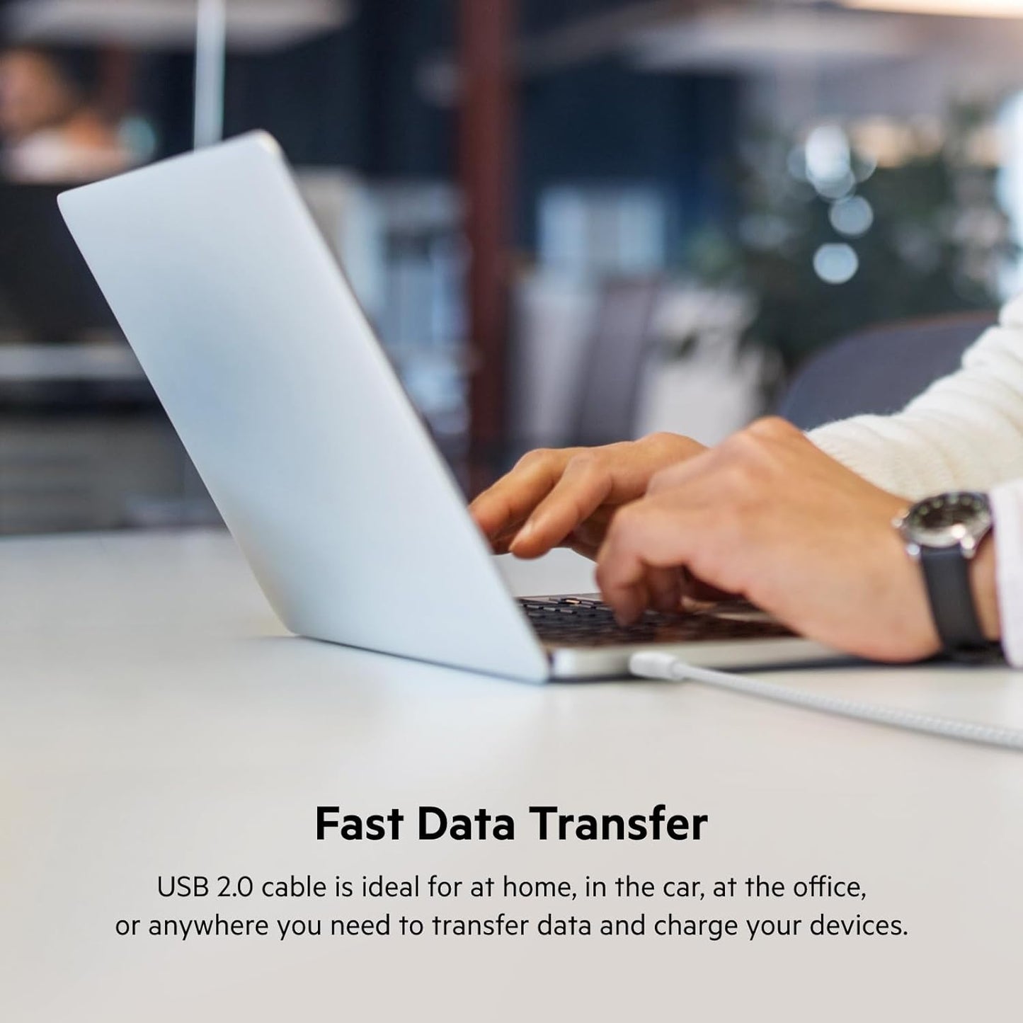 Belkin BoostCharge USB-C to USB-C Braided Cable 100W PD 2M - كيبل يو اس بي سي الى يو اس بي سي بتنقية البوست شارجر من النايلون المضفر بقدرة 100واط وطول 2 متر