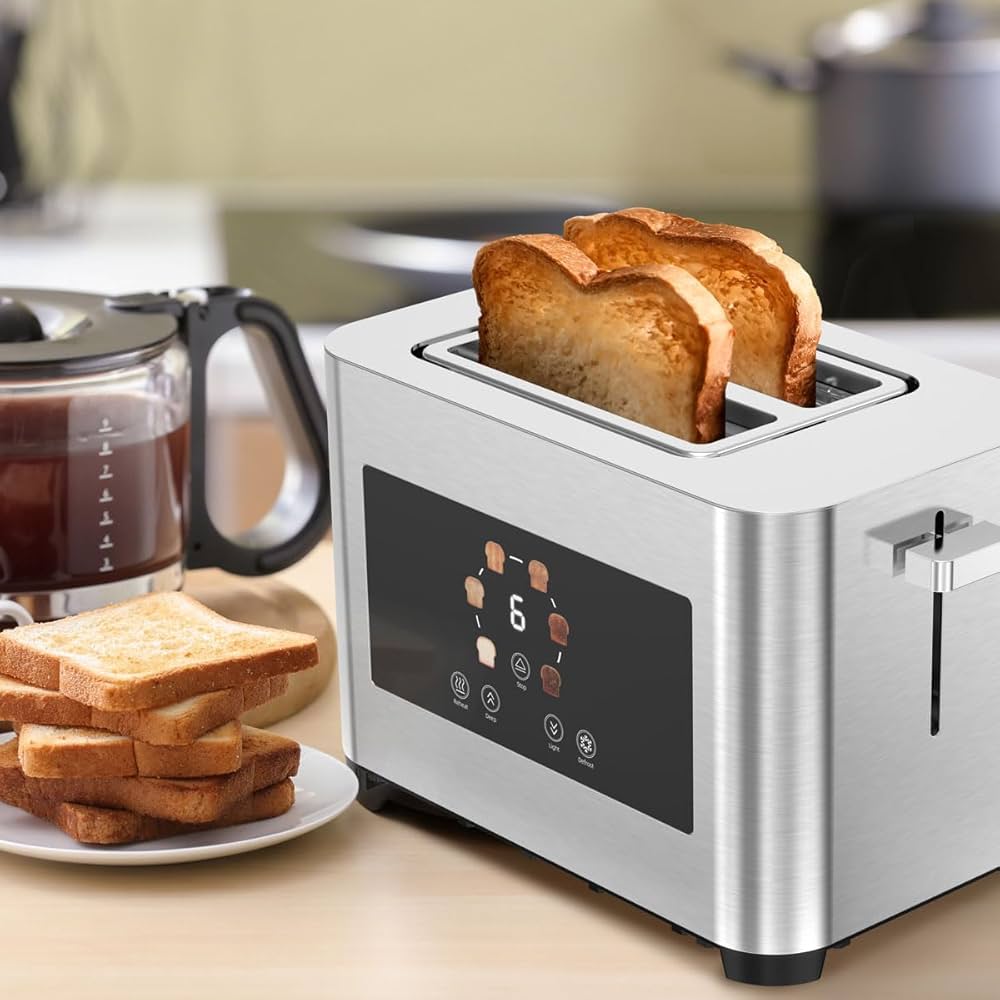 بورودو لايف ستايل محمصة خبز رقمية لشريحتين خبز بقدرة 850 واط - سلفر | Porodo Lifestyle 2-Slice Digital Pop-up Toaster 850W - Silver