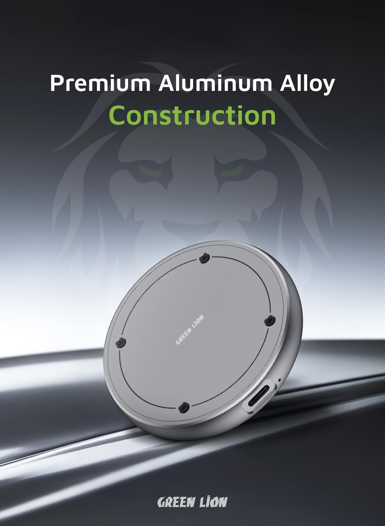 علبة تخزين SSD M.2 NVME مغناطيسية بتقنية ماج سيف من جرين لايون - رمادي | Green Lion MagSafe SSD M.2 NVME SSD Case - Grey