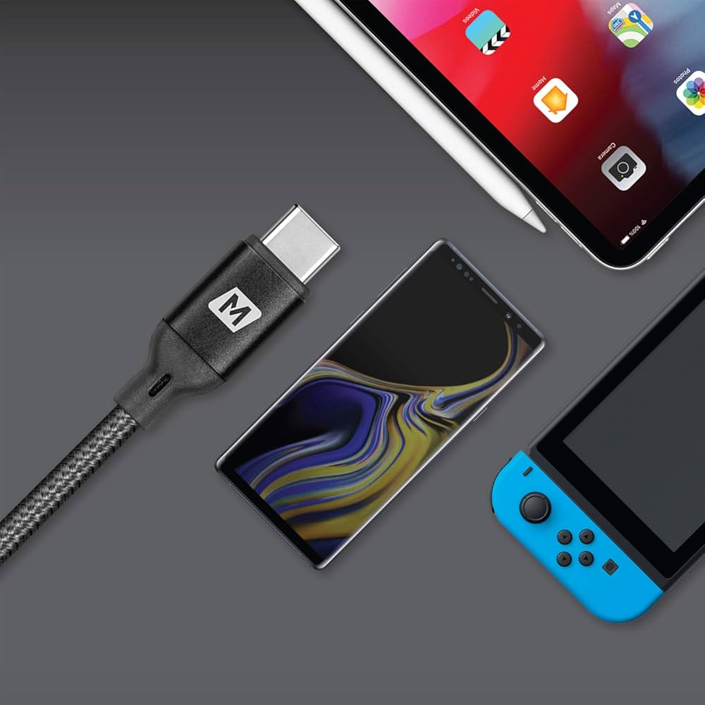 Momax Go Link USB‑C to USB‑C 100W PD Braided Cable, 1.2 m - كيبل موماكس جو لنك, USB-C الى USB-C, بقوة 100 واط, طول 1.2م