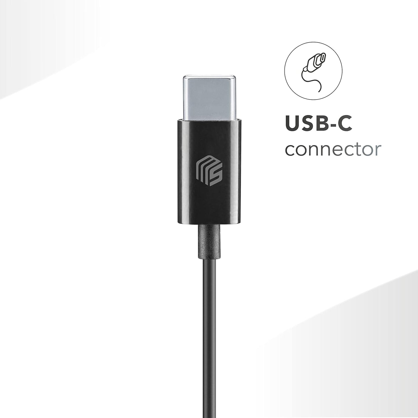 Cellularline Wired Capsule Headphones with Cable and Built-in Microphone USB-C Port - سماعات الرأس السلكية مع مايكرفون من سيليلار لاين