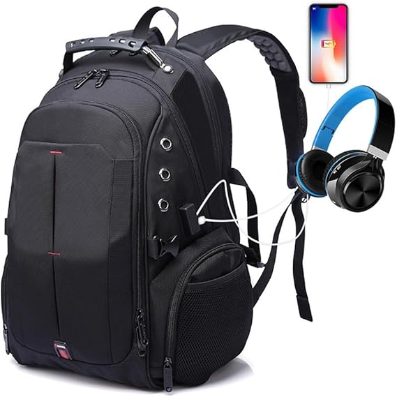 حقيبة ظهر بانجي 1905 بسعة 35 لتر مضادة للسرقة ومقاومة للماء مع منفذ يو اس بي | BANGE BG1905 35L Anti-Theft Waterproof Laptop Backpack, With UAB Port